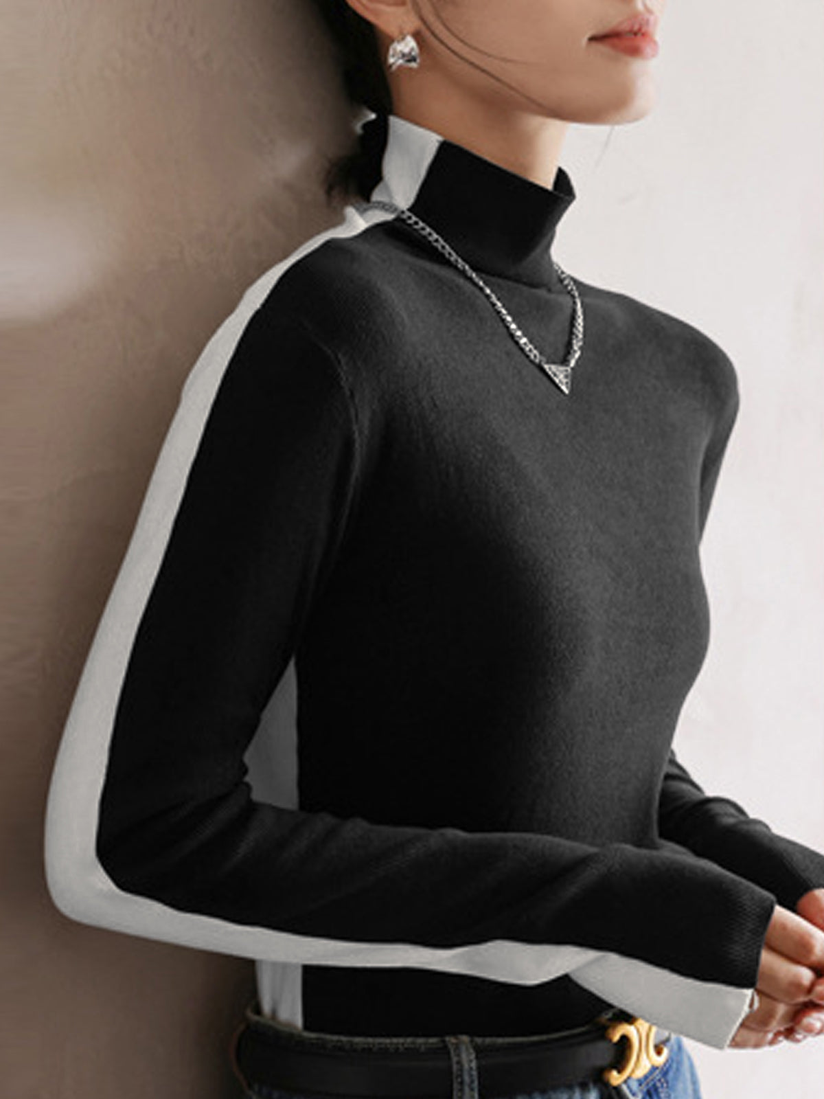 Double Sided Colorblock Long Sleeve Top Secondary image