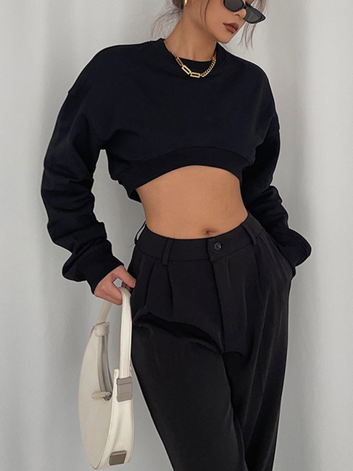 Coffee Run Graceful Crop Sweatshirt Sweatshirts