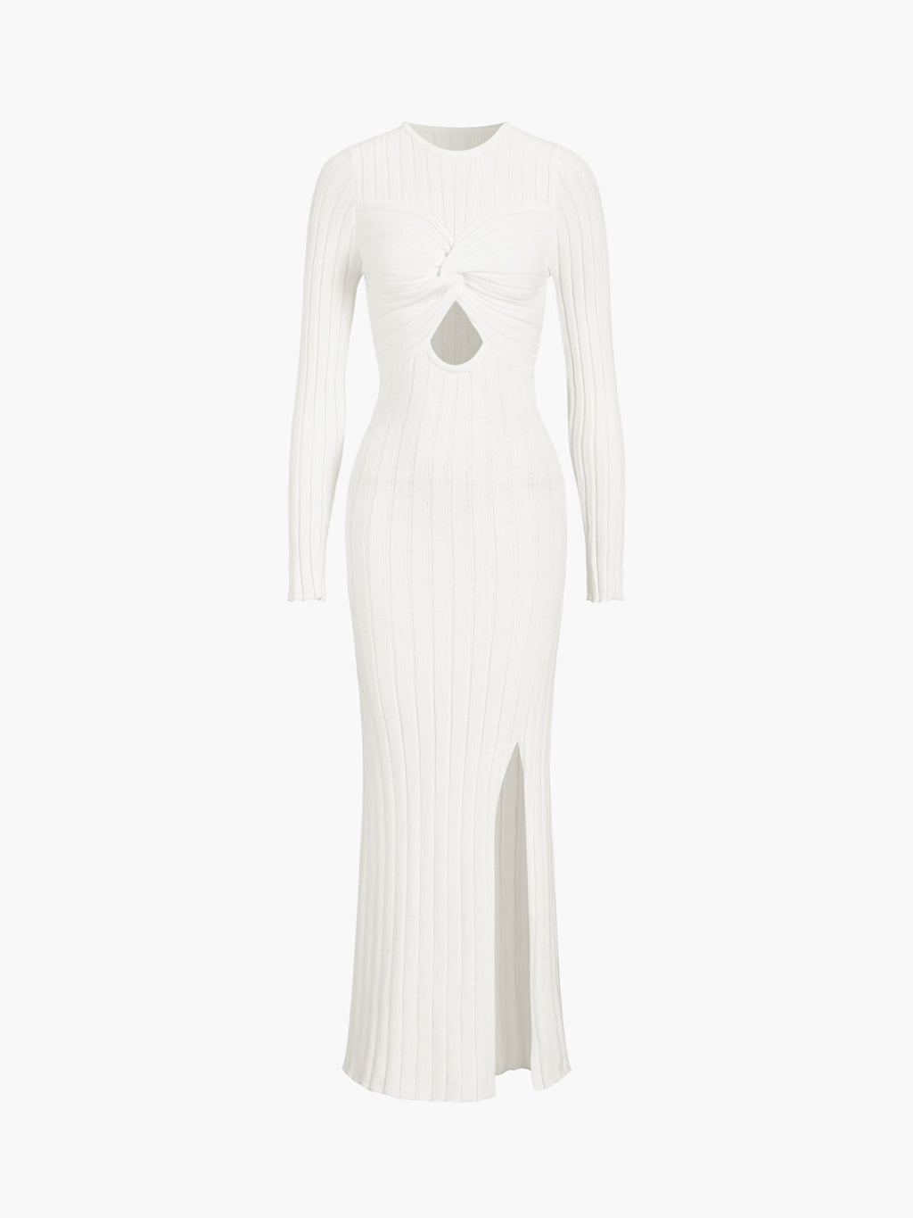 Coastal Allure Knotted Trendy Long Sweater Dress White / XS Sweaters L