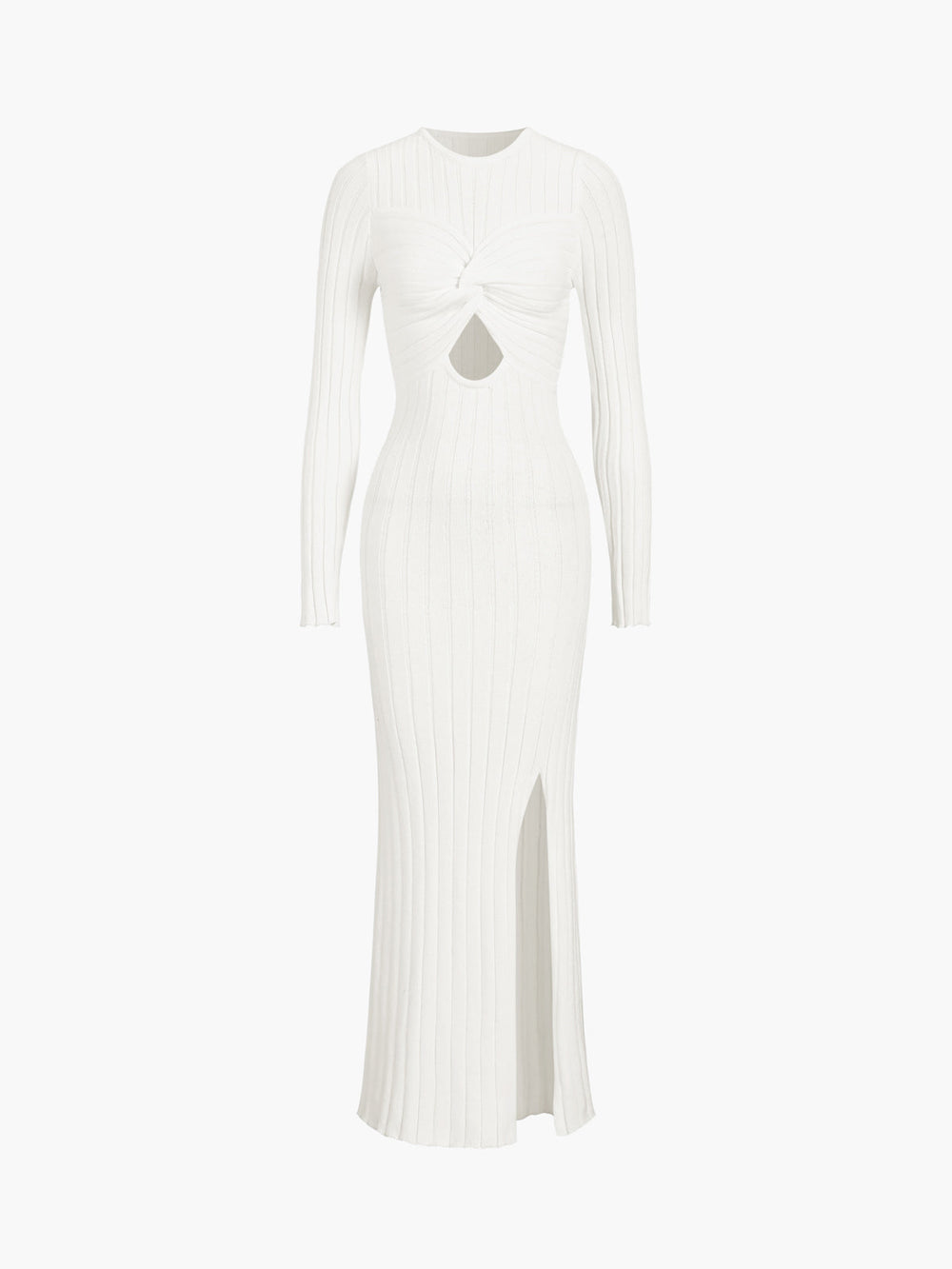 Coastal Allure Knotted Trendy Long Sweater Dress White / XS Sweaters L