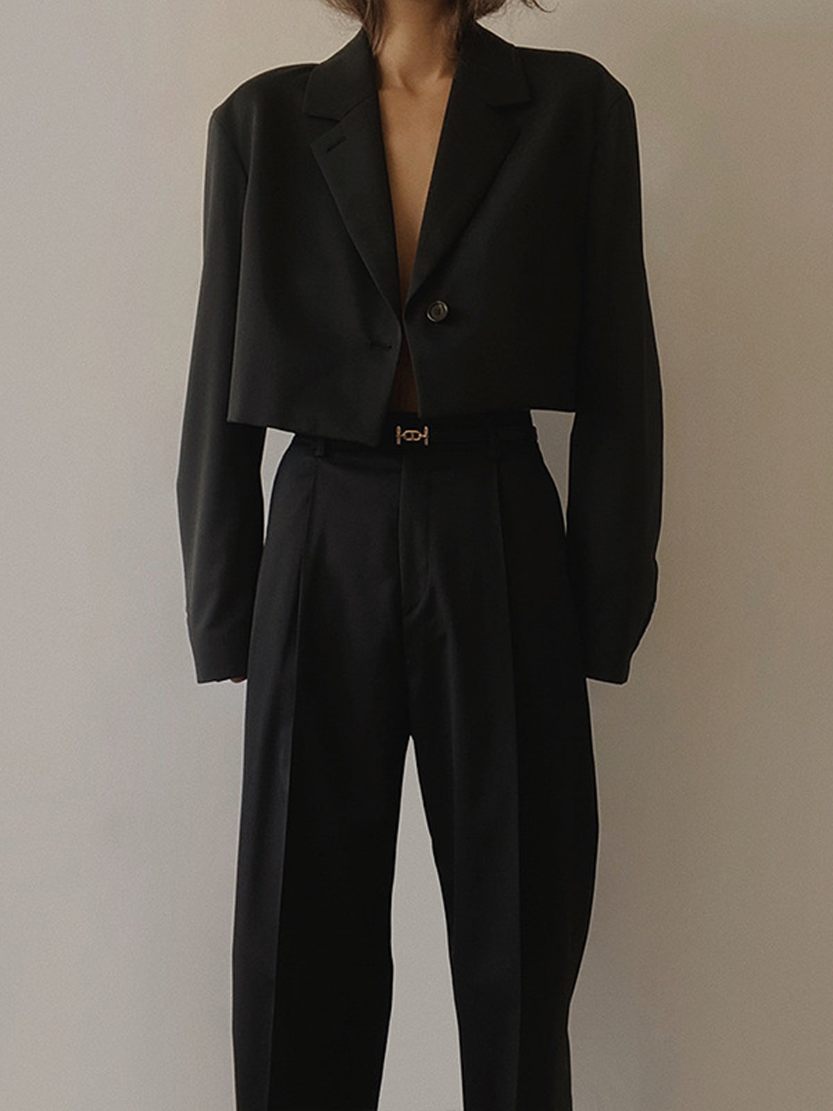 Mind My Graceful Business Crop Blazer Black / S Blazers Main image