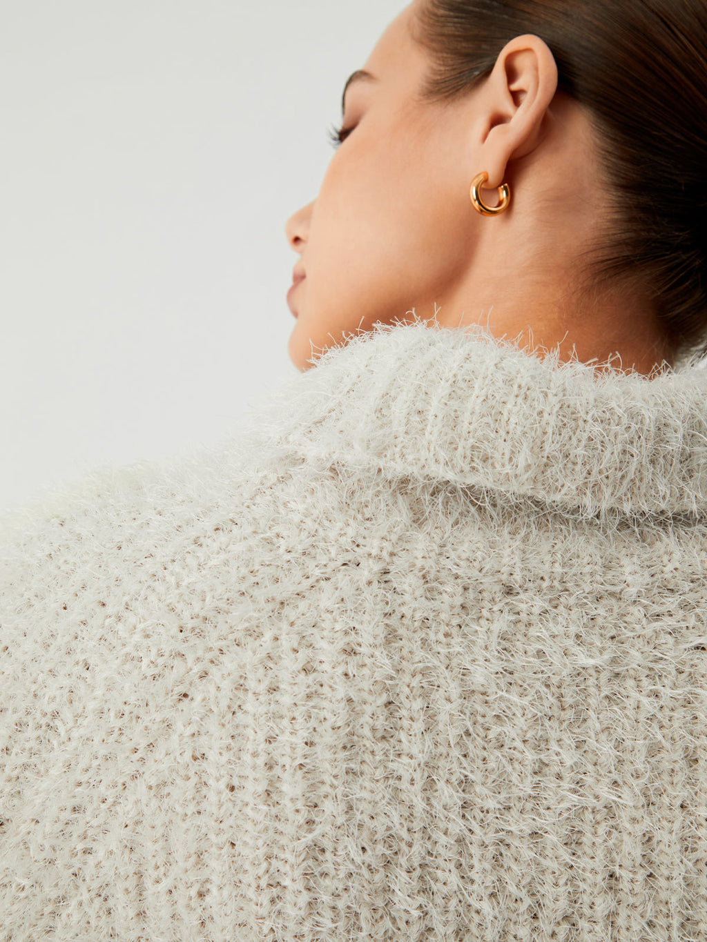Turtleneck Charming Fuzzy Sweater Sweaters L
