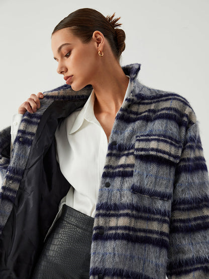 Plaid Charming Fuzzy Jacket