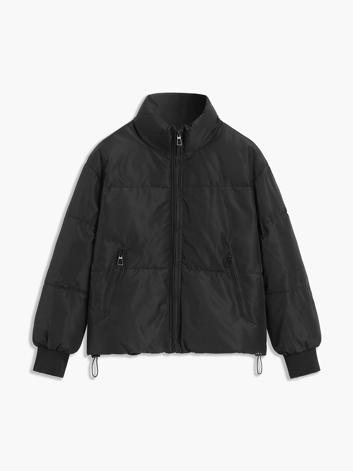 Stand Collar Zip Trendy Up Puffer Coat Secondary image