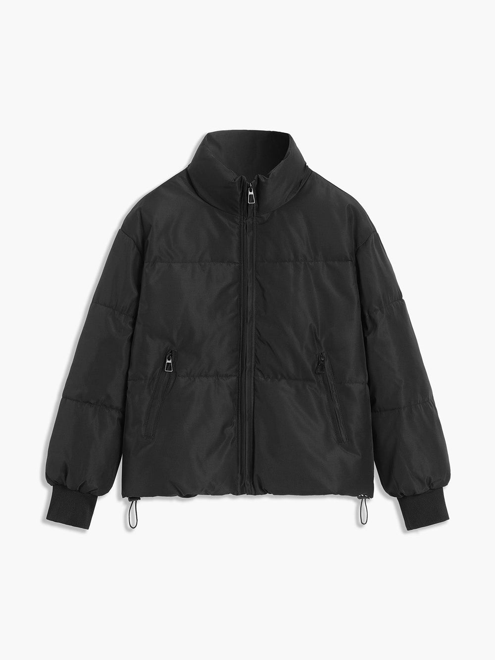 Stand Collar Zip Trendy Up Puffer Coat Winter Coats