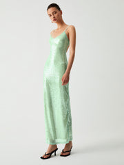 Triggered Sequin Open Trendy Back Long Dress Dresses