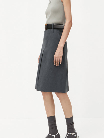 Minimlism Unbelted Graceful Midi Skirt