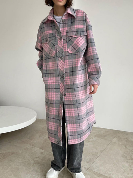 Perfect Symphony Graceful Plaid Long Jacket