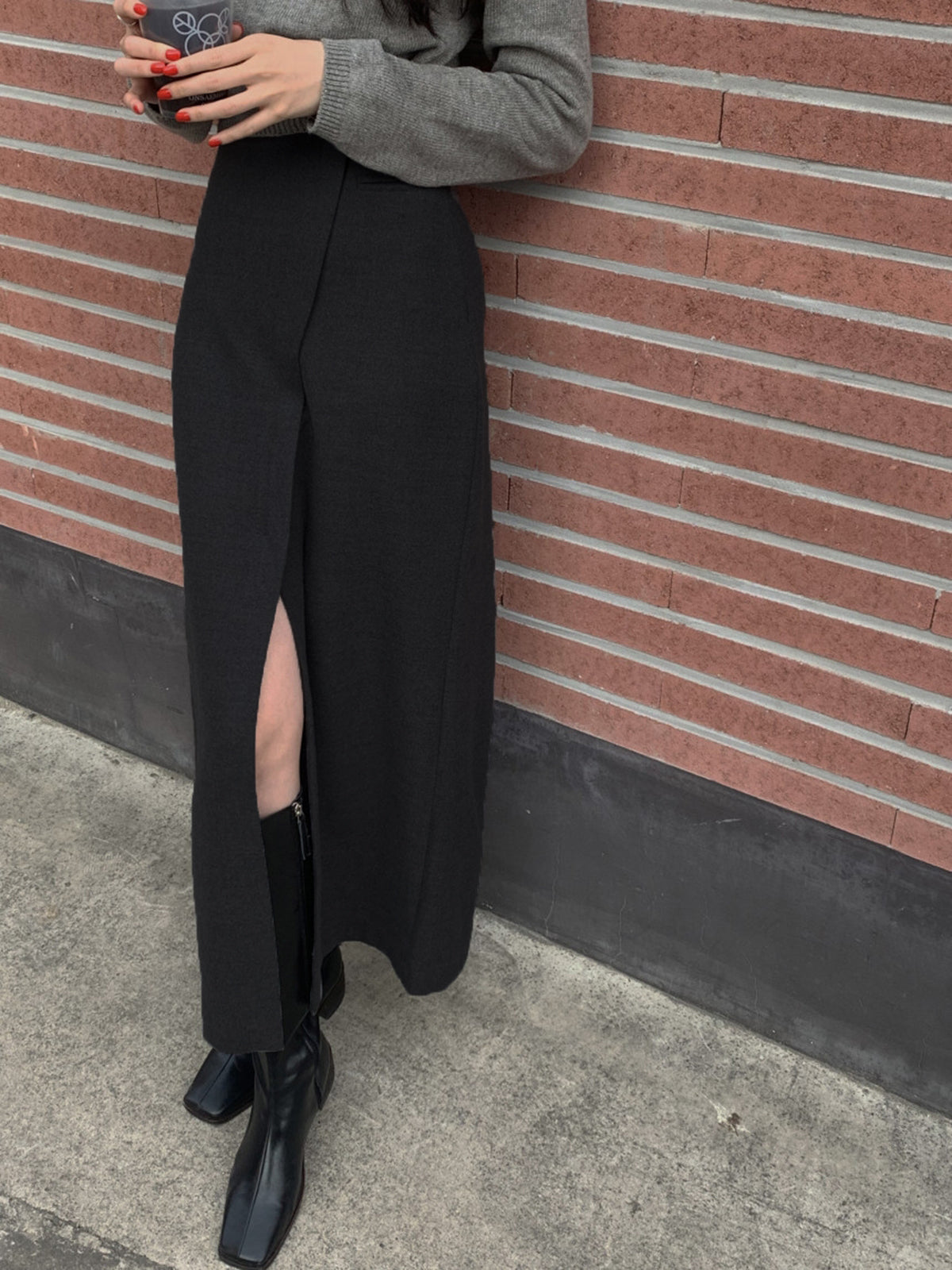 She's Effortless Graceful Slit Maxi Skirt