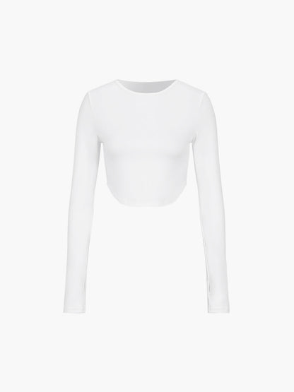 Minimalism Long Graceful Sleeve Crop Shirt