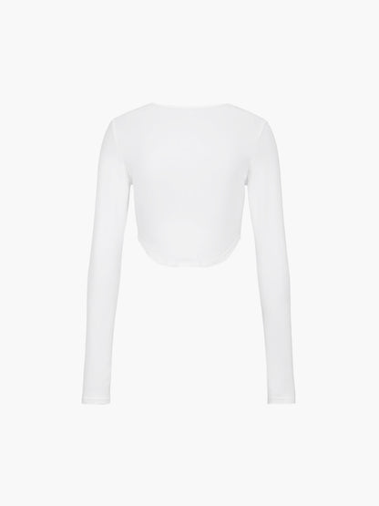 Minimalism Long Graceful Sleeve Crop Shirt