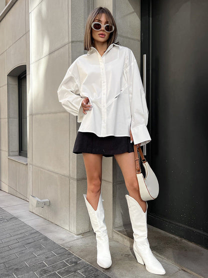 Essential Cutout Graceful Button Down Shirt