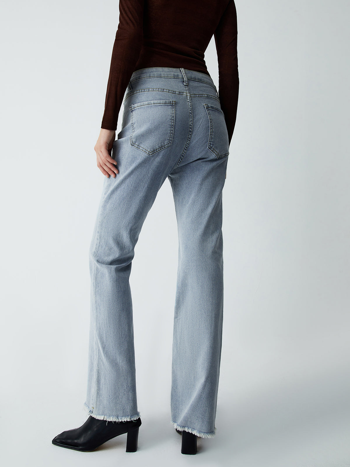 High Waist Graceful Denim Flare Jeans