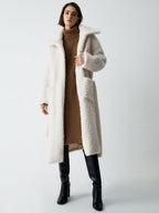 Warm Embrace Graceful Furry Trench Coat Off White / S Fleece Jackets