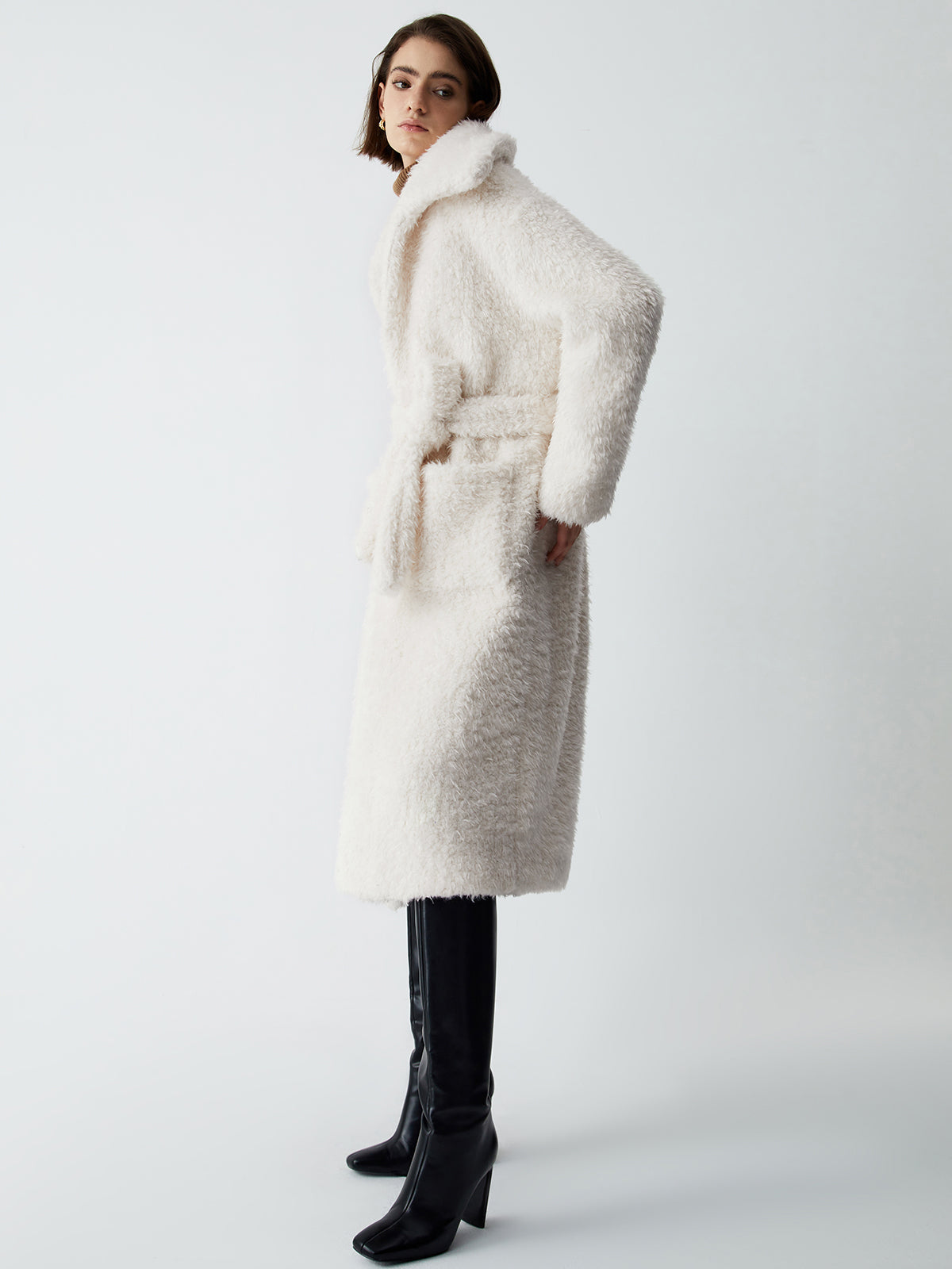 Warm Embrace Graceful Furry Trench Coat Fleece Jackets