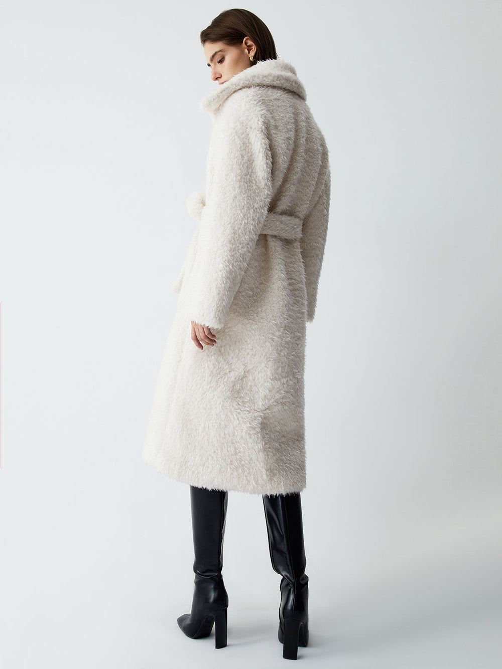 Warm Embrace Graceful Furry Trench Coat Fleece Jackets