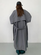 Double Pockets Graceful Longline Trench Coat Trench Coats