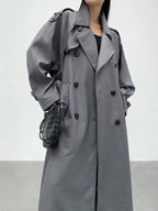 Double Pockets Graceful Longline Trench Coat Trench Coats