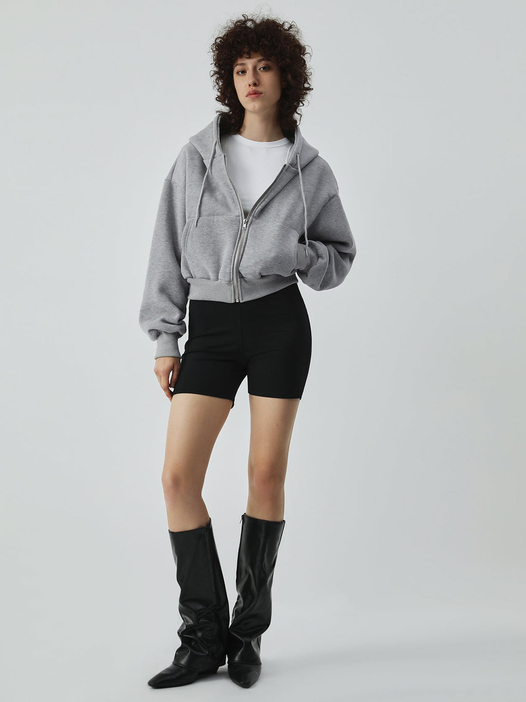 Athleisure Charming Crop Hoodie Sweatshirts & Hoodies L