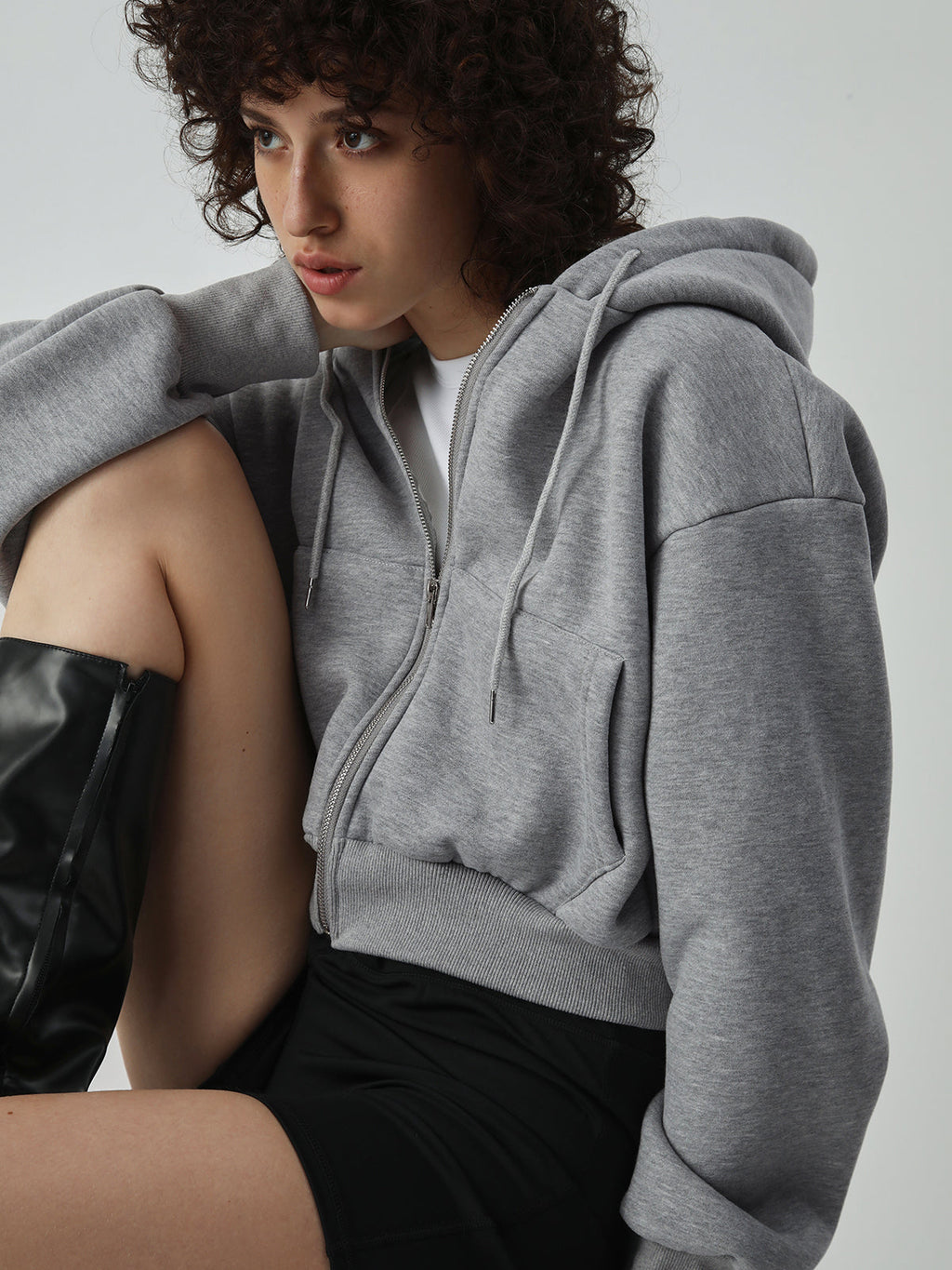Athleisure Charming Crop Hoodie Sweatshirts & Hoodies L