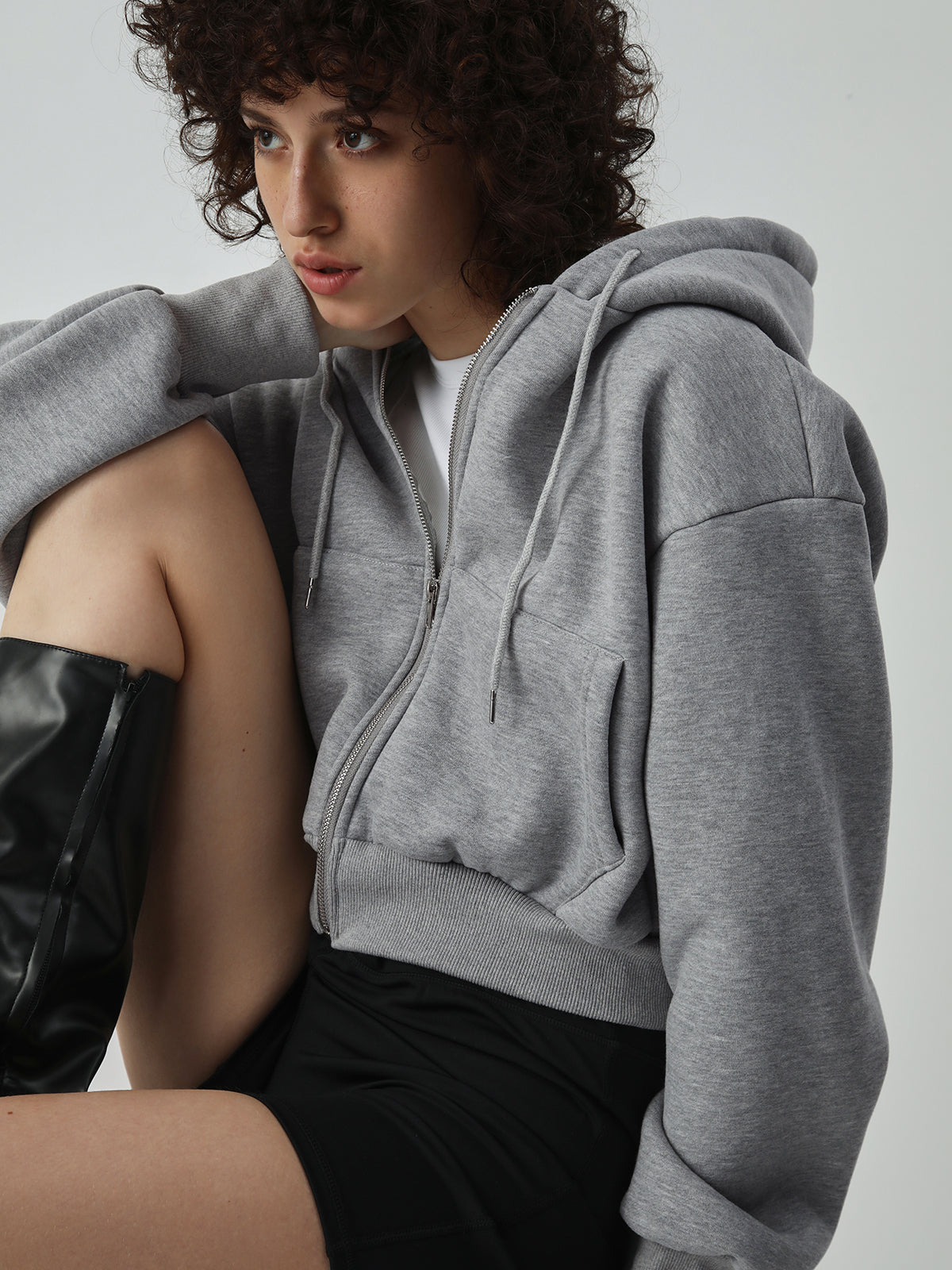 Athleisure Charming Crop Hoodie Sweatshirts & Hoodies L