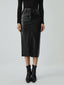 Faux Leather Graceful Pockets Midi Skirt Black / XS Skirts