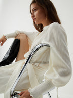 Tie Front Cowl Back Modern Long Sleeve Short Dress Jumpsuits