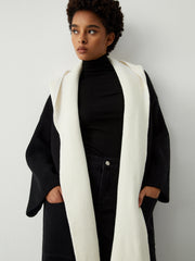 Two Tone Hooded Trendy Belted Longline Cardigan Sweaters L
