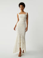 Cream Floral Lace Tie Modern Back Crop Corset Top Tank Tops & Camis