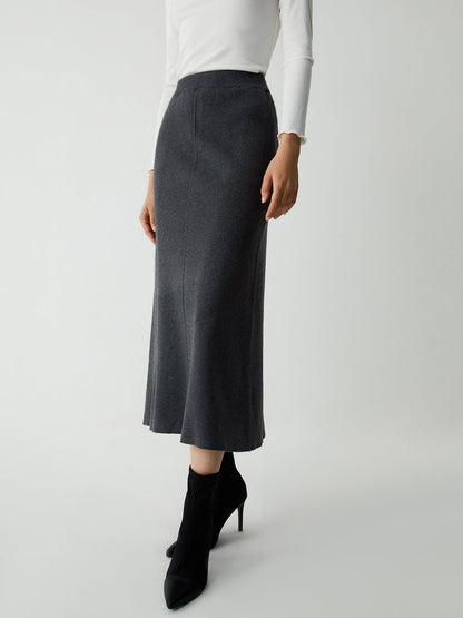 Leisure High Graceful Waist Knit Skirt