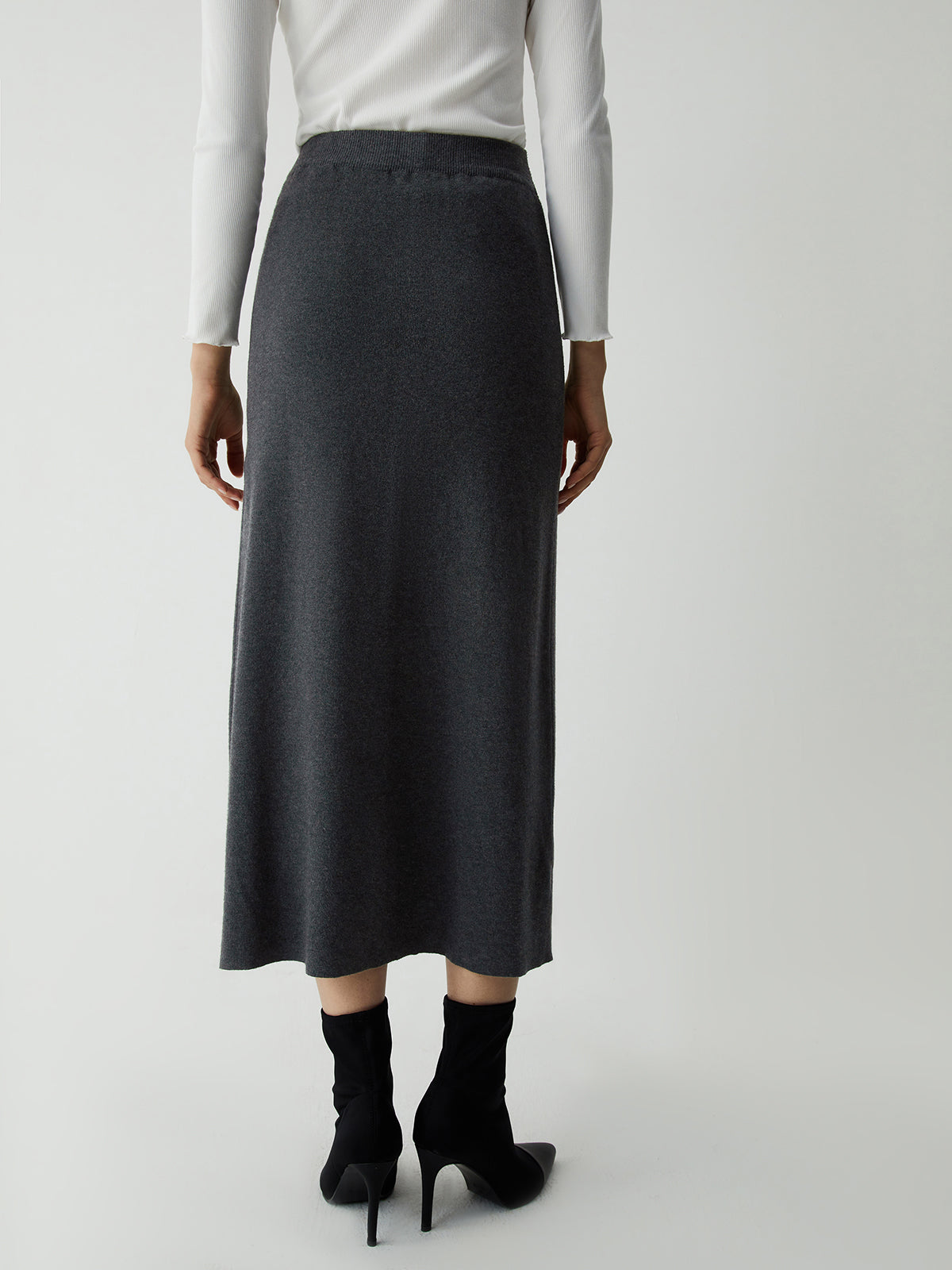 Leisure High Graceful Waist Knit Skirt