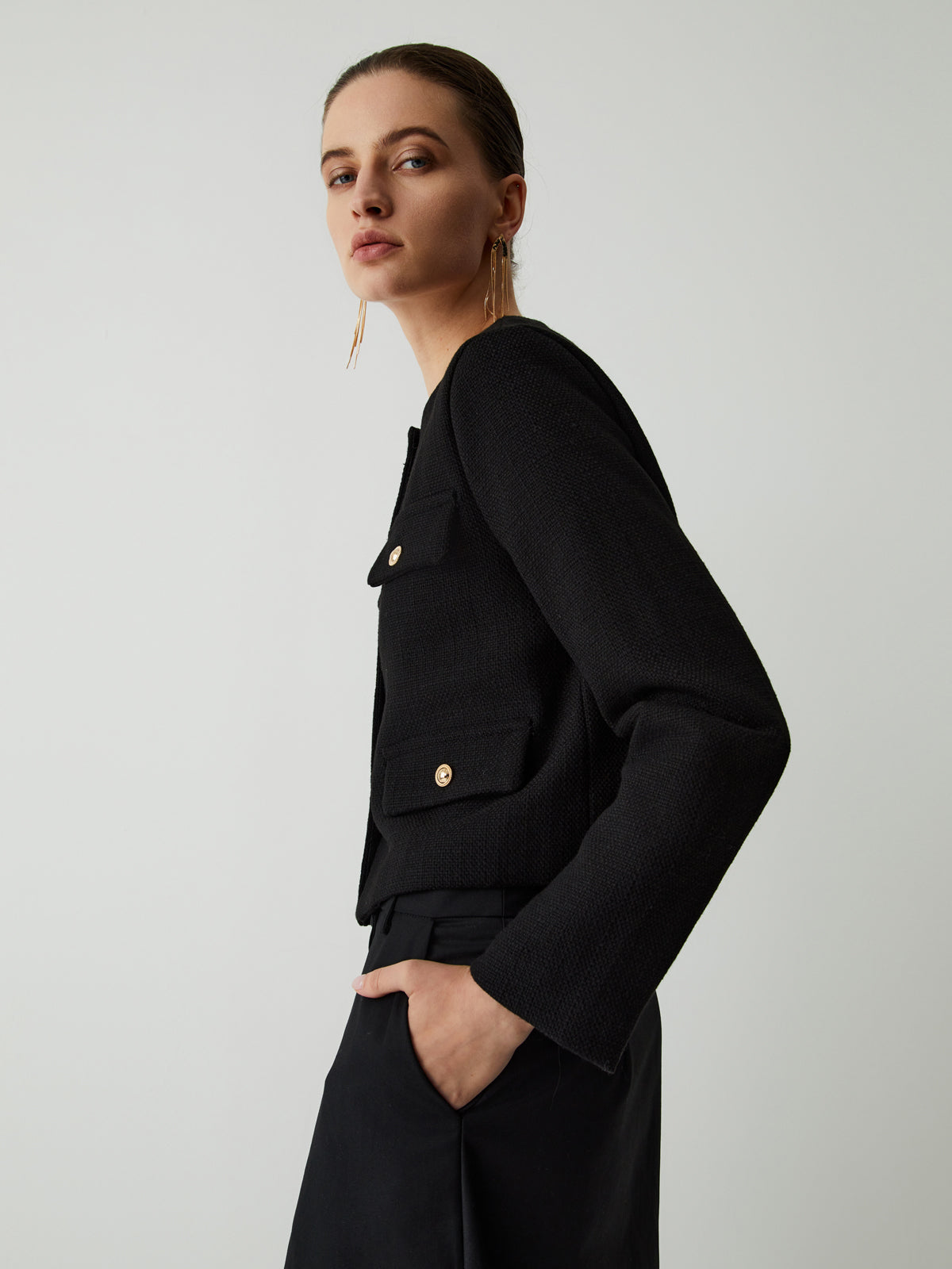 Vintage Button Graceful Tweed Blazer Blazers
