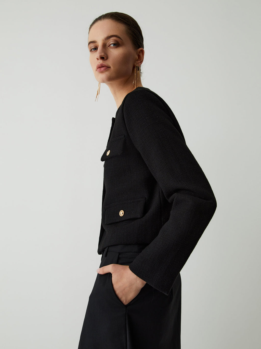 Vintage Button Graceful Tweed Blazer Blazers