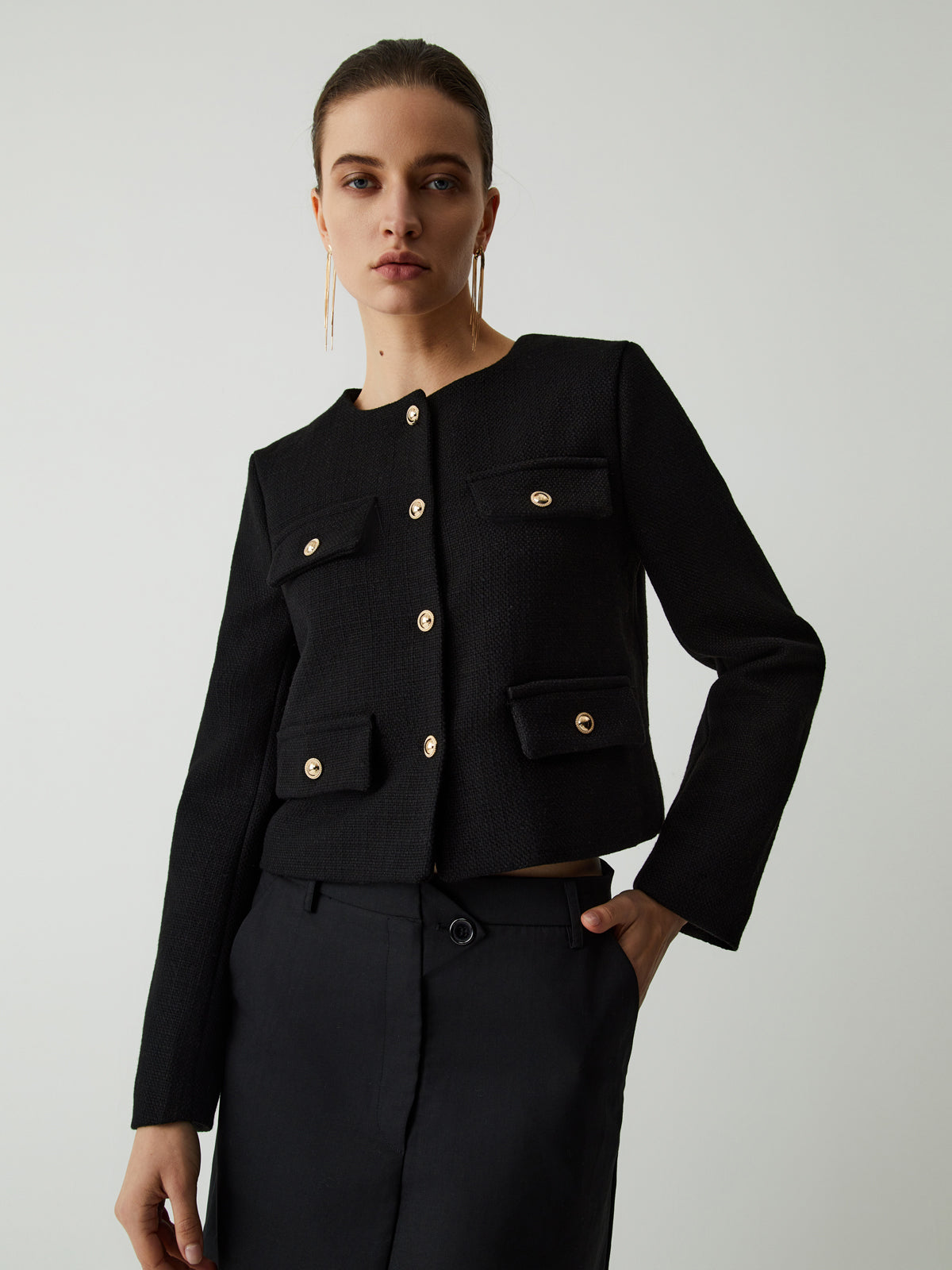 Vintage Button Graceful Tweed Blazer Secondary image