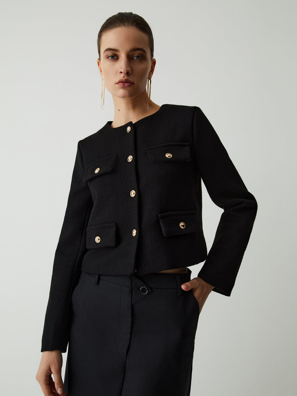 Vintage Button Graceful Tweed Blazer Blazers