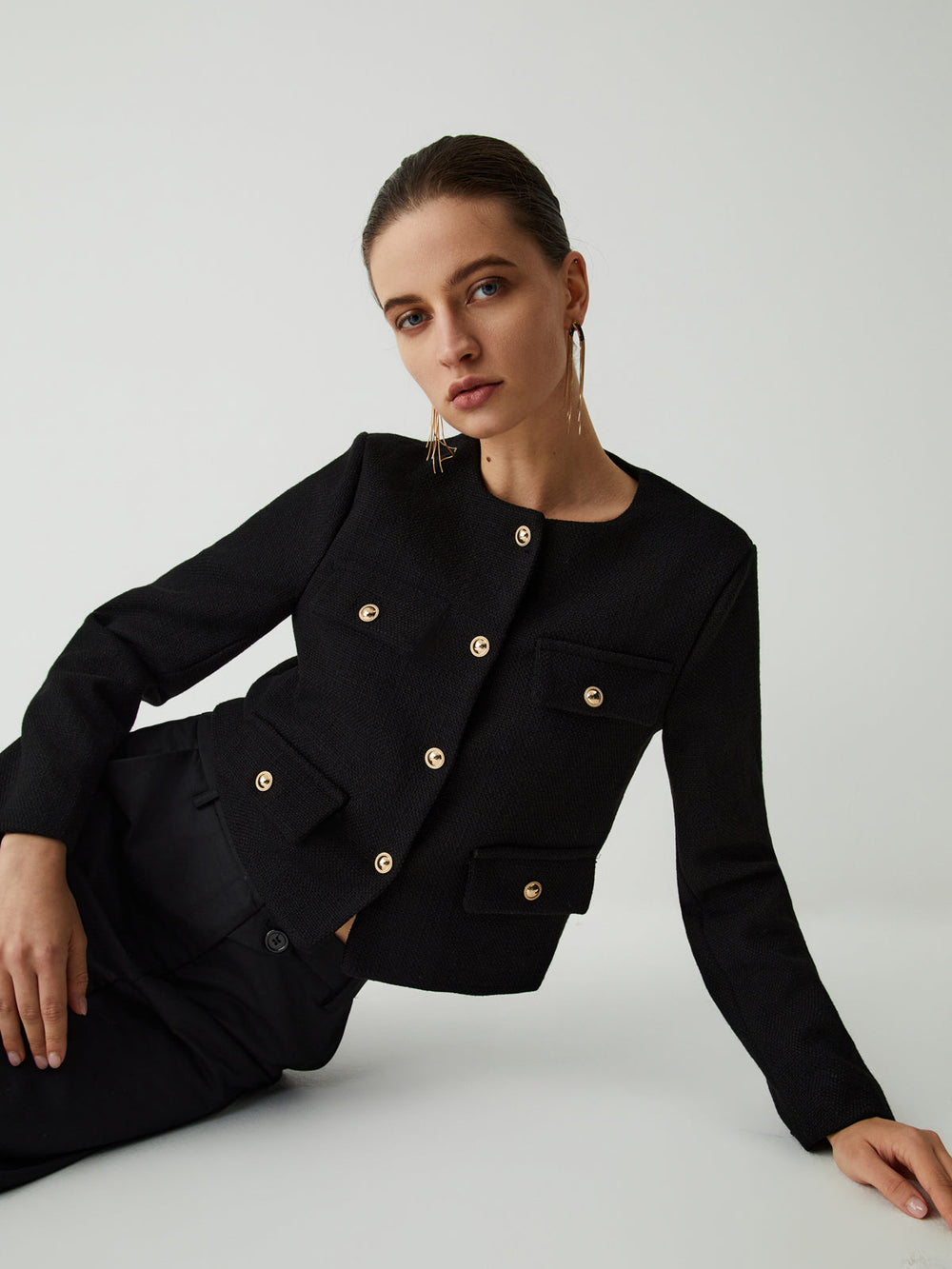 Vintage Button Graceful Tweed Blazer Blazers