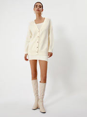 Cream Short Sweater Trendy Dress With Matching Cardigan Apricot / XS Sweaters L