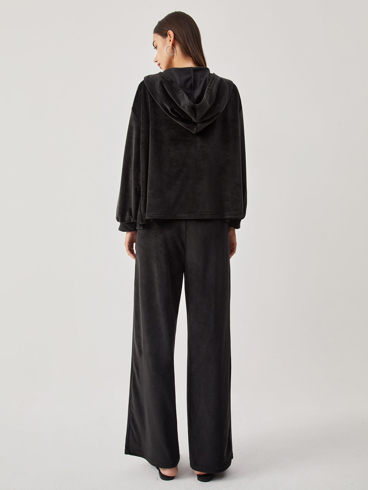 Velvet Hoodie Three Trendy Piece Pants Set Pant Sets