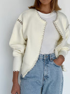 Vintage Pearl Graceful Edge Cardigan Sweaters L