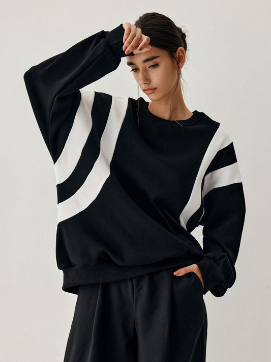 Side Panel Graceful Oversized Sweatshirt