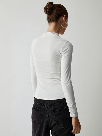 Knotted Ruched Graceful Long Sleeve Shirt