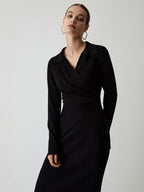 Wrap Knit Two Trendy Piece Skirt Set Skirt Sets