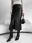 Faux Leeather Graceful Slit Midi Skirt Black / XS Skirts