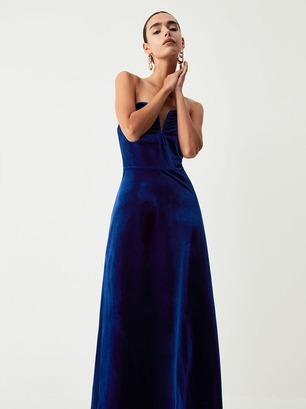 Velvet Bustier Graceful Tube Long Dress Dresses
