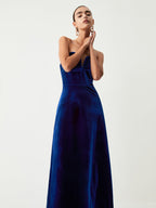 Velvet Bustier Graceful Tube Long Dress Dresses