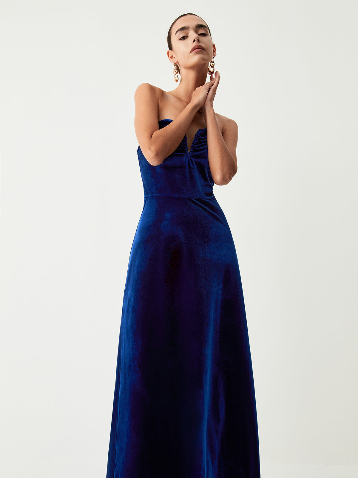 Velvet Bustier Graceful Tube Long Dress Dresses