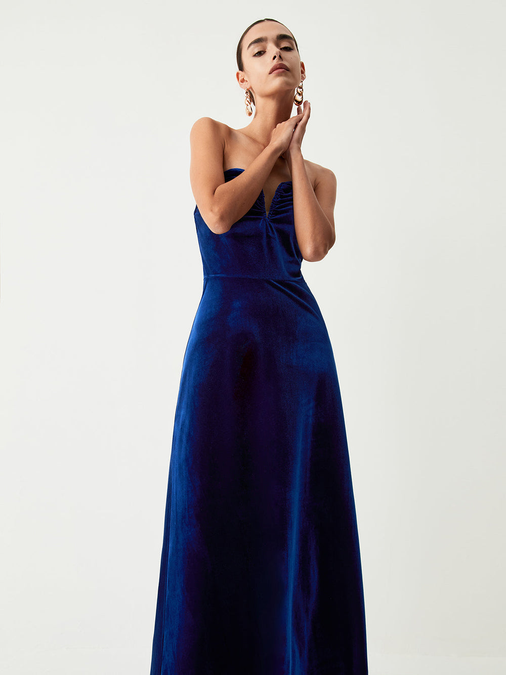 Velvet Bustier Graceful Tube Long Dress Dresses