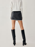 Embroidered Trim Graceful Mini Skirt Skirts