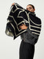 Wool Blend Graceful Geometric Pattern Scarf Beige / One Size Scarves