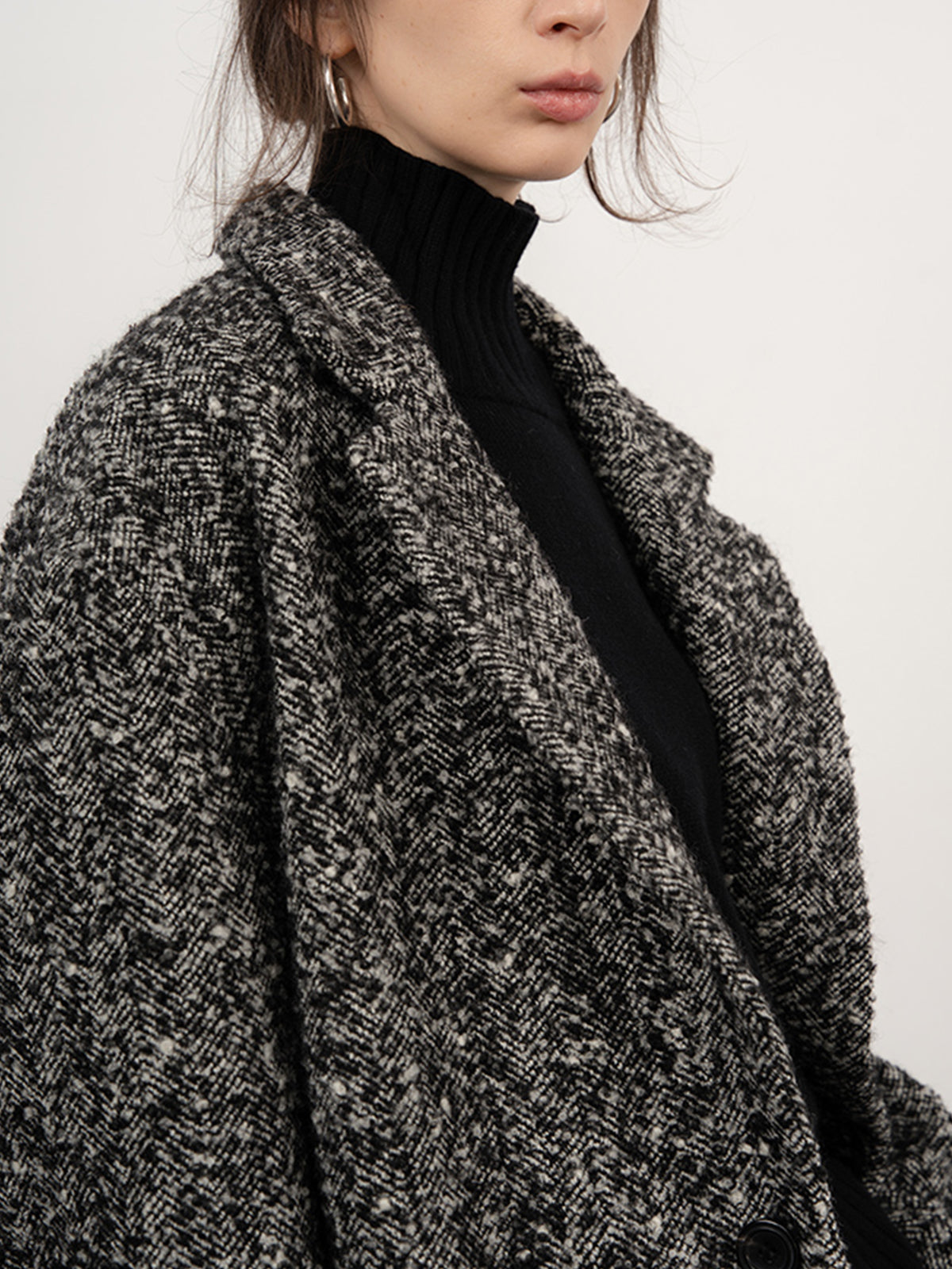 Tweed Boucle Graceful Wool Coat